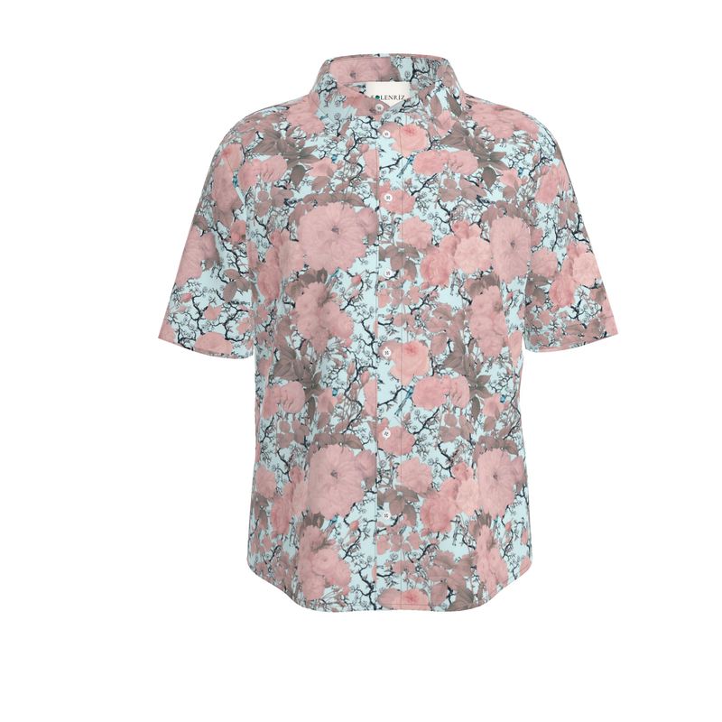 Men’s Blush Pink & Sage Floral Short-Sleeve Shirt | Solenriz - Rizzlly