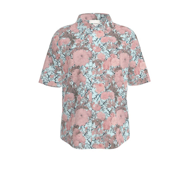 Men’s Blush Pink & Sage Floral Short-Sleeve Shirt | Solenriz - Rizzlly