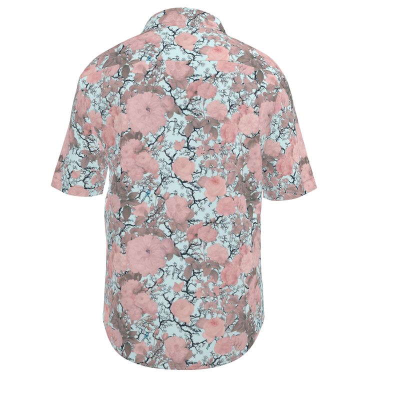 Men’s Blush Pink & Sage Floral Short-Sleeve Shirt | Solenriz - Rizzlly
