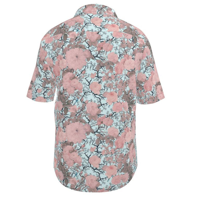 Men’s Blush Pink & Sage Floral Short-Sleeve Shirt | Solenriz - Rizzlly