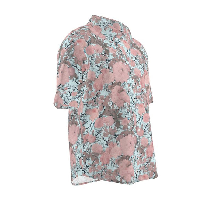 Men’s Blush Pink & Sage Floral Short-Sleeve Shirt | Solenriz - Rizzlly