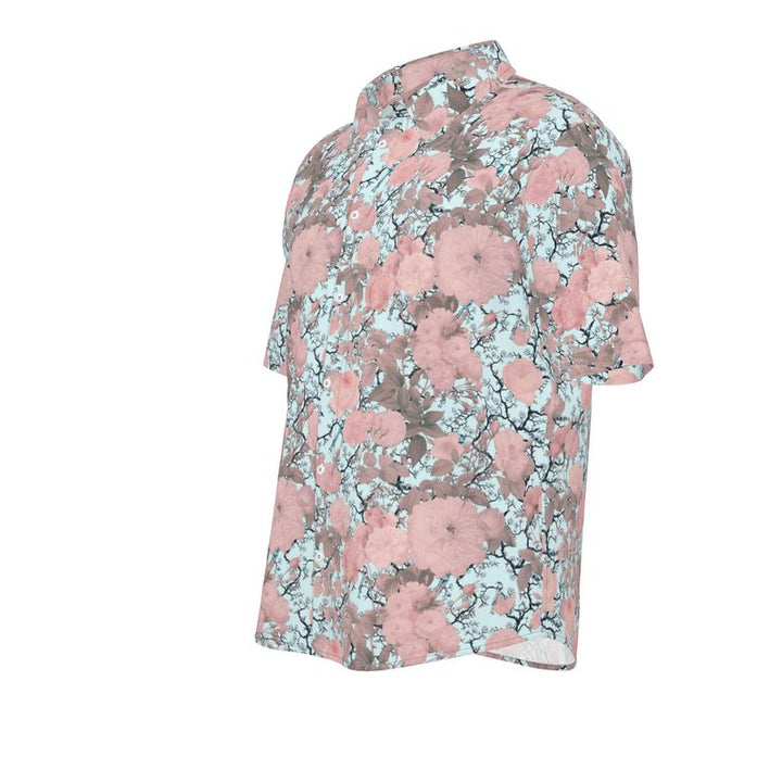 Men’s Blush Pink & Sage Floral Short-Sleeve Shirt | Solenriz - Rizzlly