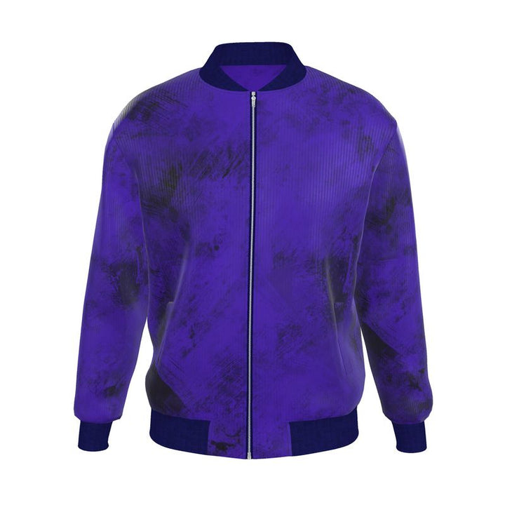 Midnight Royal Blue Reversible Silk Bomber Jacket - Rizzlly