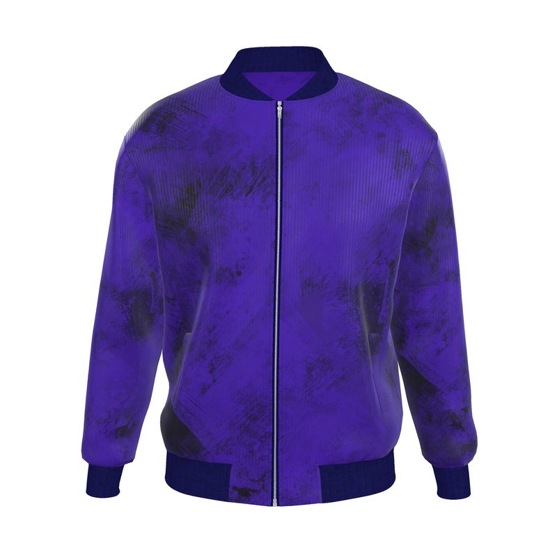 Midnight Royal Blue Reversible Silk Bomber Jacket - Rizzlly