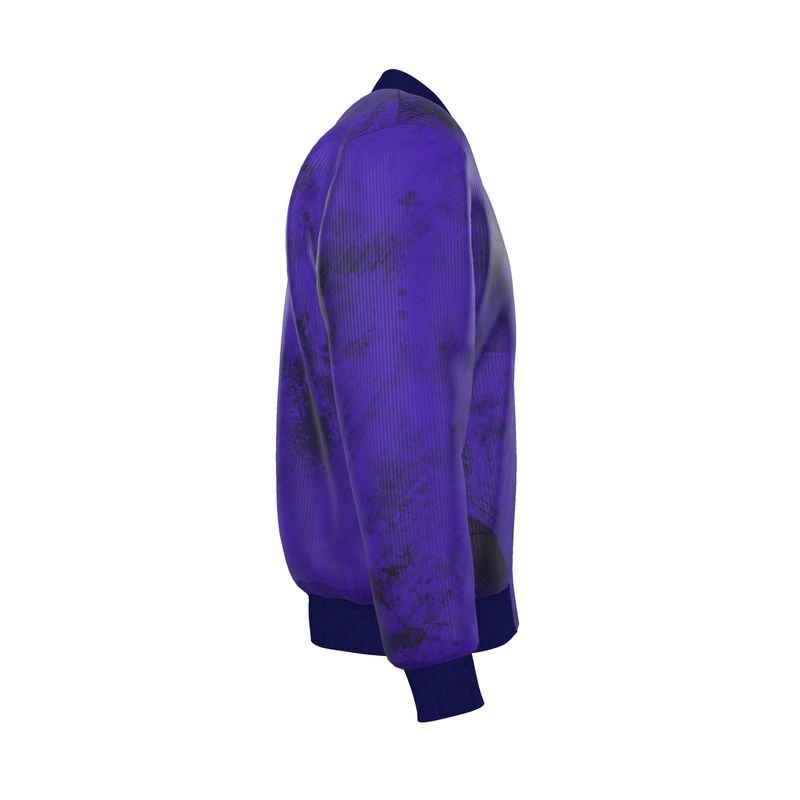 Midnight Royal Blue Reversible Silk Bomber Jacket - Rizzlly