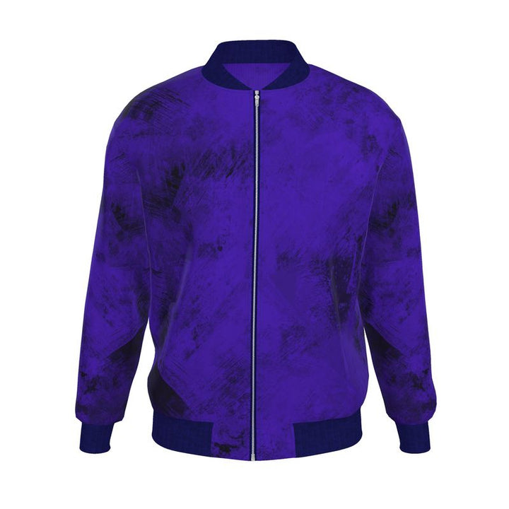 Midnight Royal Blue Reversible Silk Bomber Jacket - Rizzlly
