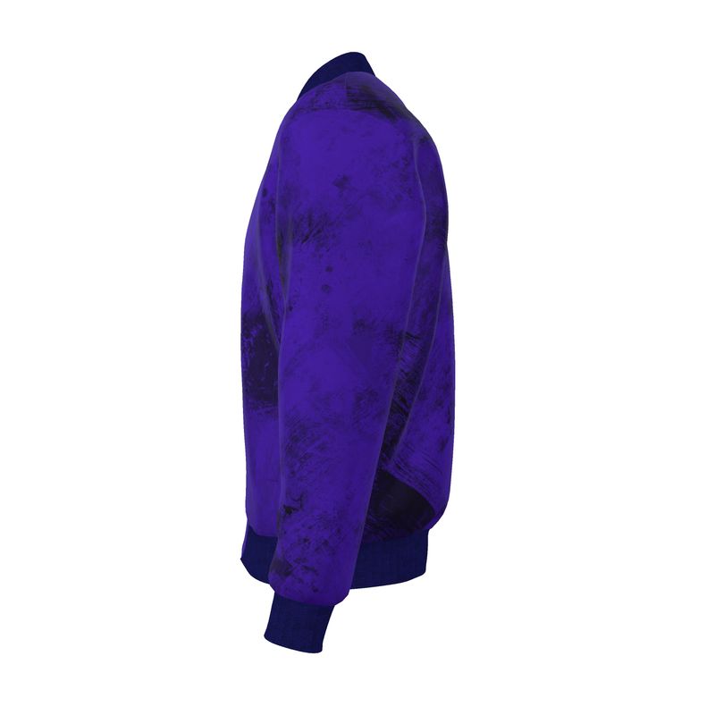 Midnight Royal Blue Reversible Silk Bomber Jacket - Rizzlly
