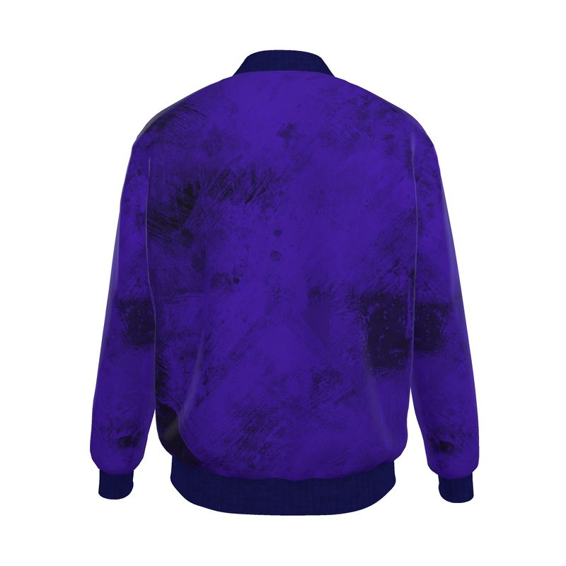 Midnight Royal Blue Reversible Silk Bomber Jacket - Rizzlly