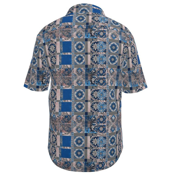 Mosaic Harmony Men's Button-Up Shirt - Rizzlly
