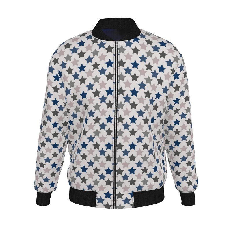 Midnight Eclipse Reversible Silk Bomber Jacket - Rizzlly