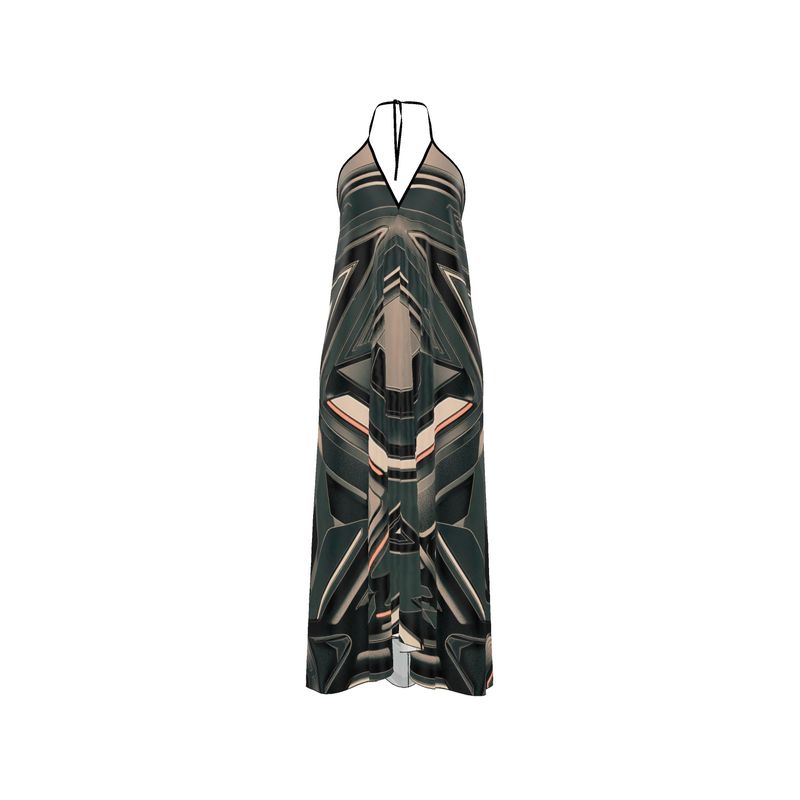 Dark Stone Halterneck backless dress | Solenriz - Rizzlly