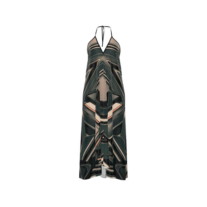 Dark Stone Halterneck backless dress | Solenriz - Rizzlly