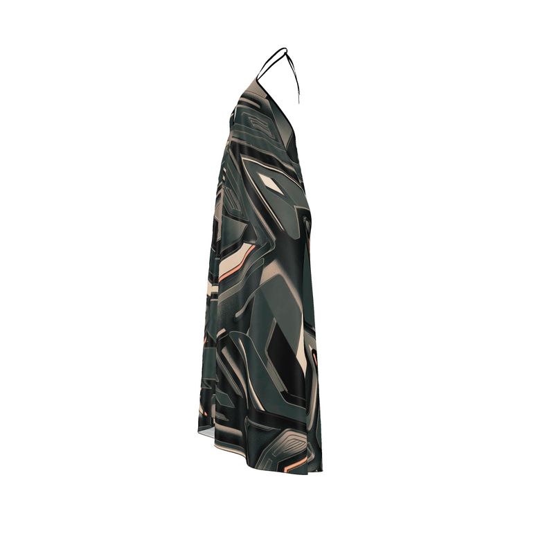 Dark Stone Halterneck backless dress | Solenriz - Rizzlly
