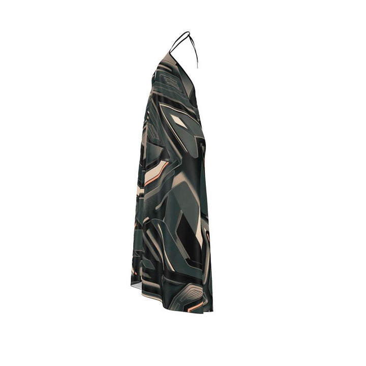 Dark Stone Halterneck backless dress | Solenriz - Rizzlly