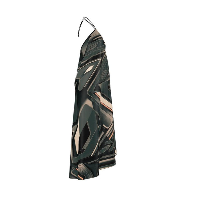 Dark Stone Halterneck backless dress | Solenriz - Rizzlly