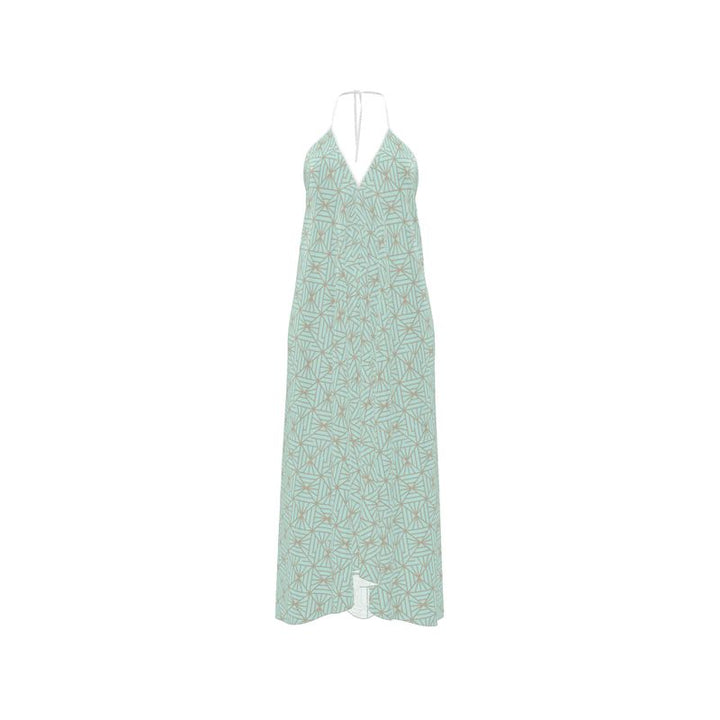 Green Reef Halterneck Backless Dress | Solenriz - Rizzlly