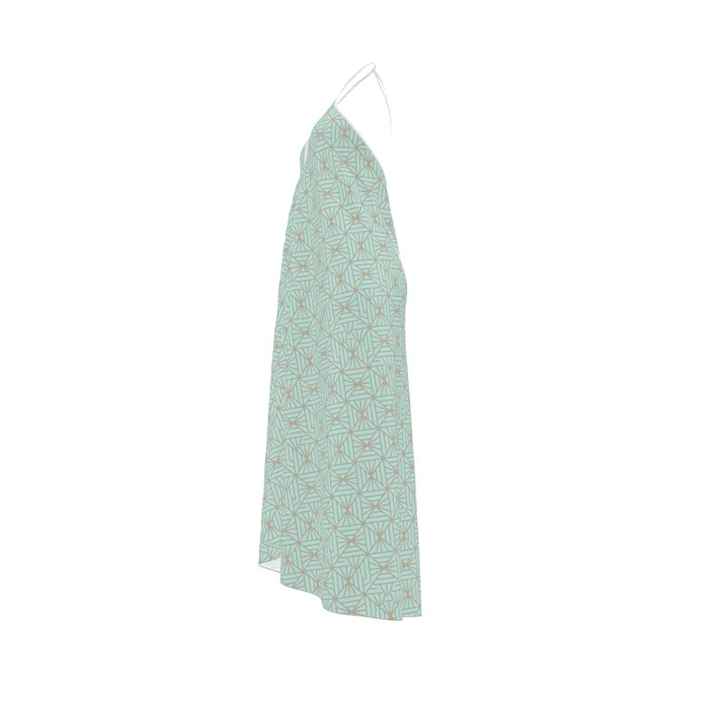 Green Reef Halterneck Backless Dress | Solenriz - Rizzlly