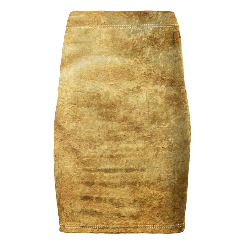 Yellow Terracotta Pencil Skirt | Solenriz - Rizzlly