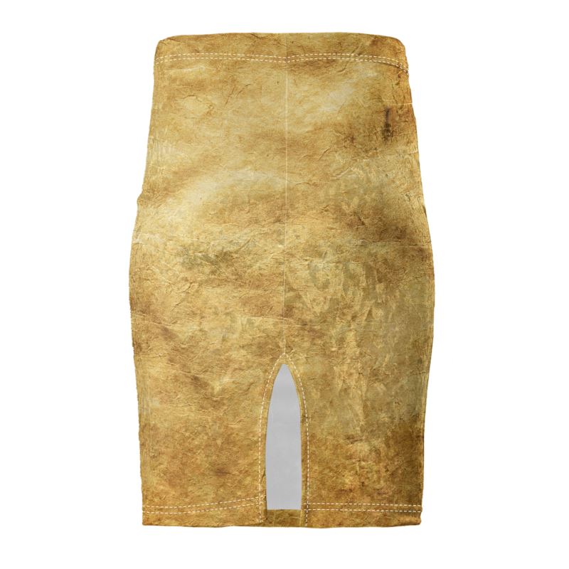 Yellow Terracotta Pencil Skirt | Solenriz - Rizzlly