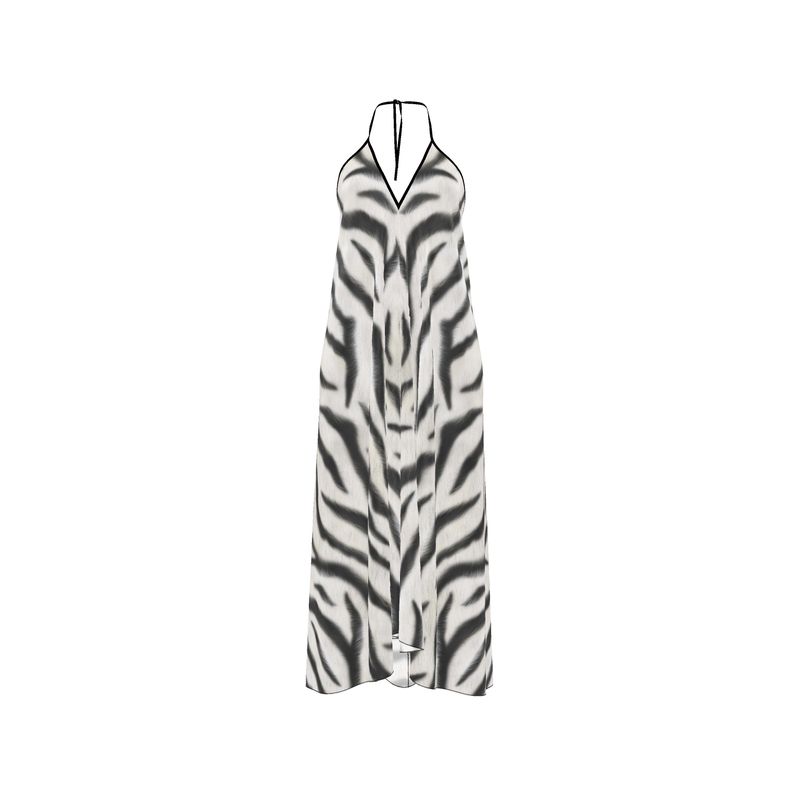 Zebra Halterneck Backless Dress | Solenriz - Rizzlly