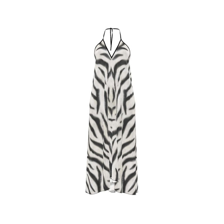 Zebra Halterneck Backless Dress | Solenriz - Rizzlly