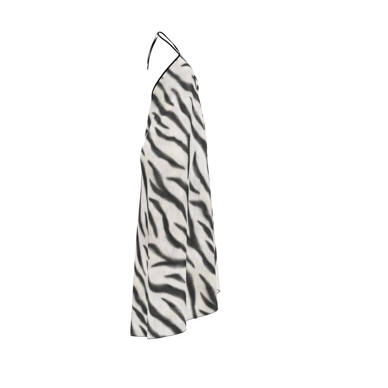 Zebra Halterneck Backless Dress | Solenriz - Rizzlly