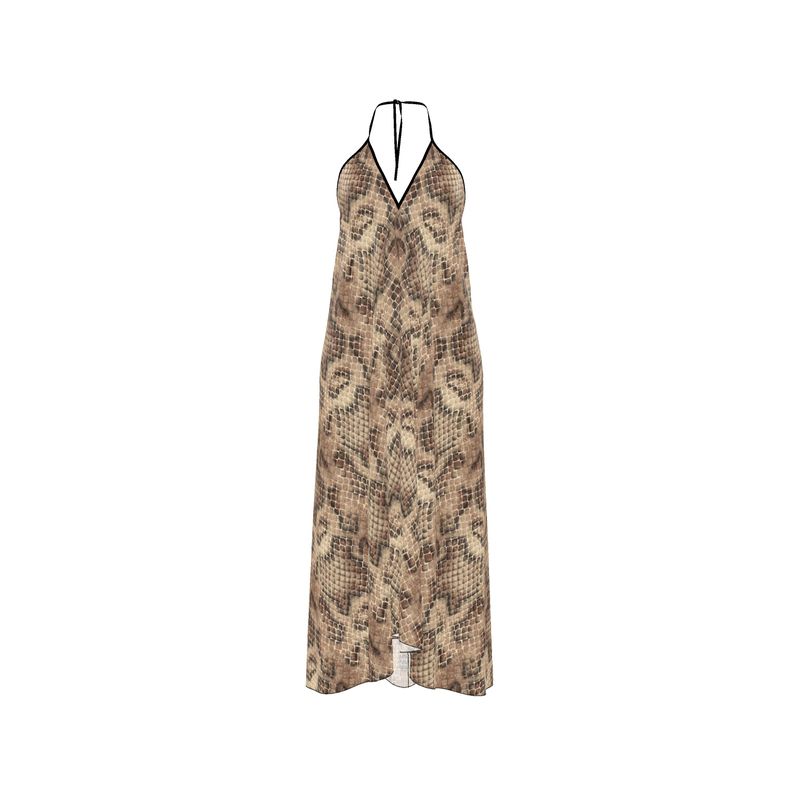 Spring Wheat Halterneck Backless Dress | Solenriz - Rizzlly