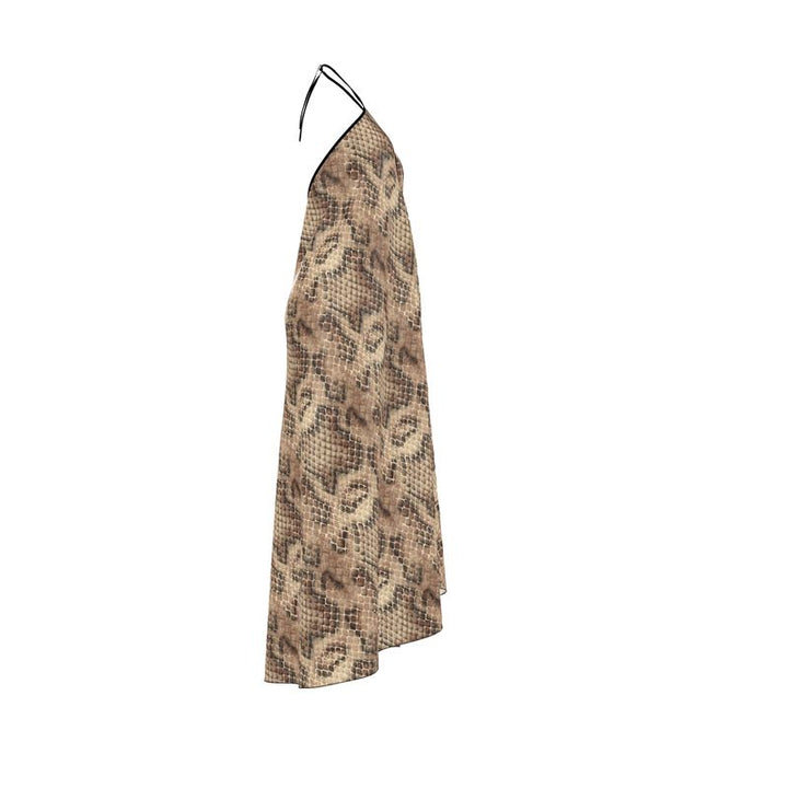 Spring Wheat Halterneck Backless Dress | Solenriz - Rizzlly
