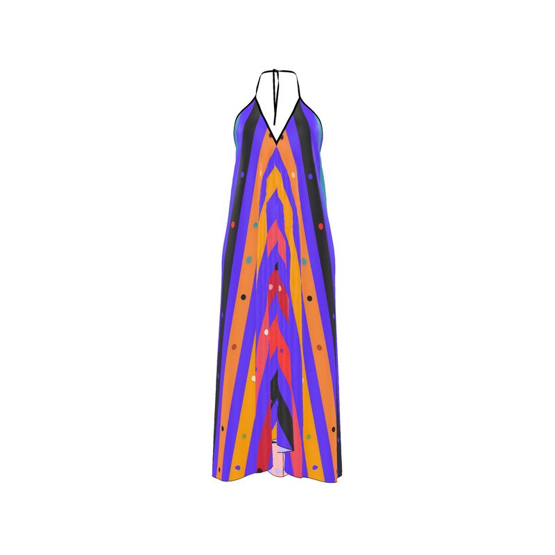 Electric Fusion Halterneck Backless Dress | Solenriz - Rizzlly