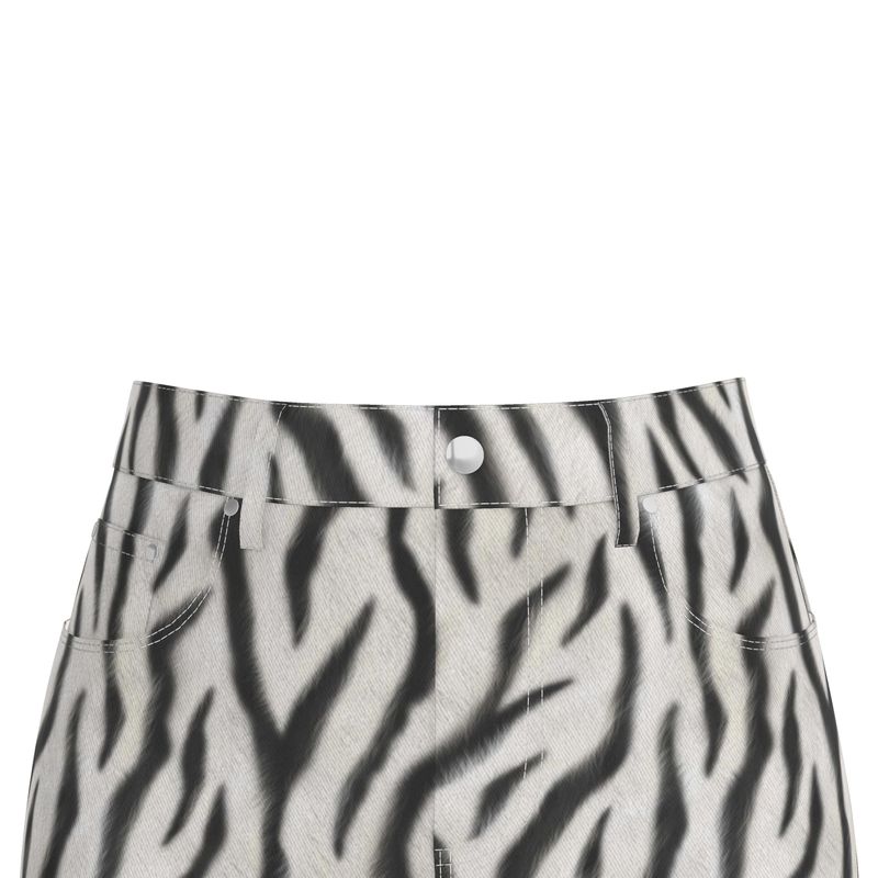 Zebra Denim Midi Skirt | Solenriz - Rizzlly