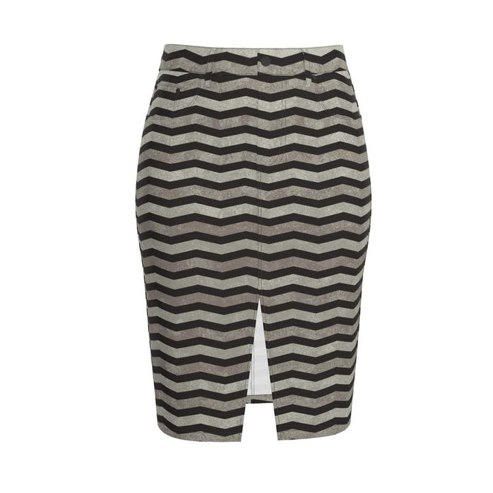 Chevron Denim Midi Skirt | Solenriz - Rizzlly