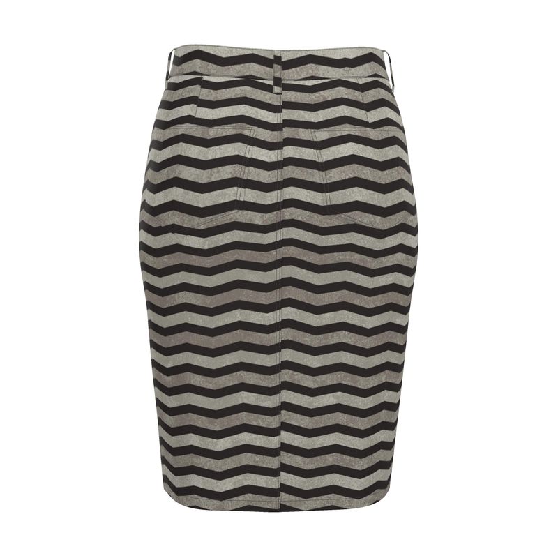 Chevron Denim Midi Skirt | Solenriz - Rizzlly