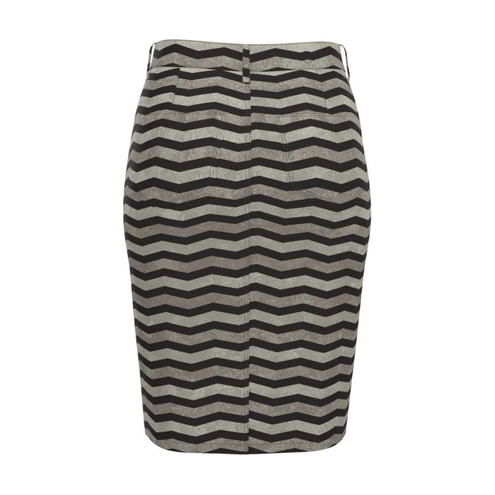 Chevron Denim Midi Skirt | Solenriz - Rizzlly