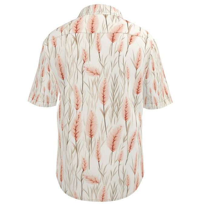 Men’s Cream Botanical Print Short-Sleeve Shirt | Solenriz