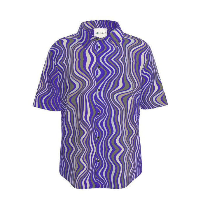 Men’s Purple Wave Short-Sleeve Shirt | Solenriz