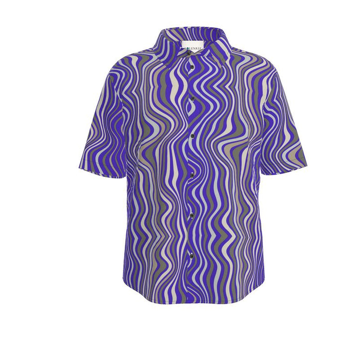 Men’s Purple Wave Short-Sleeve Shirt | Solenriz