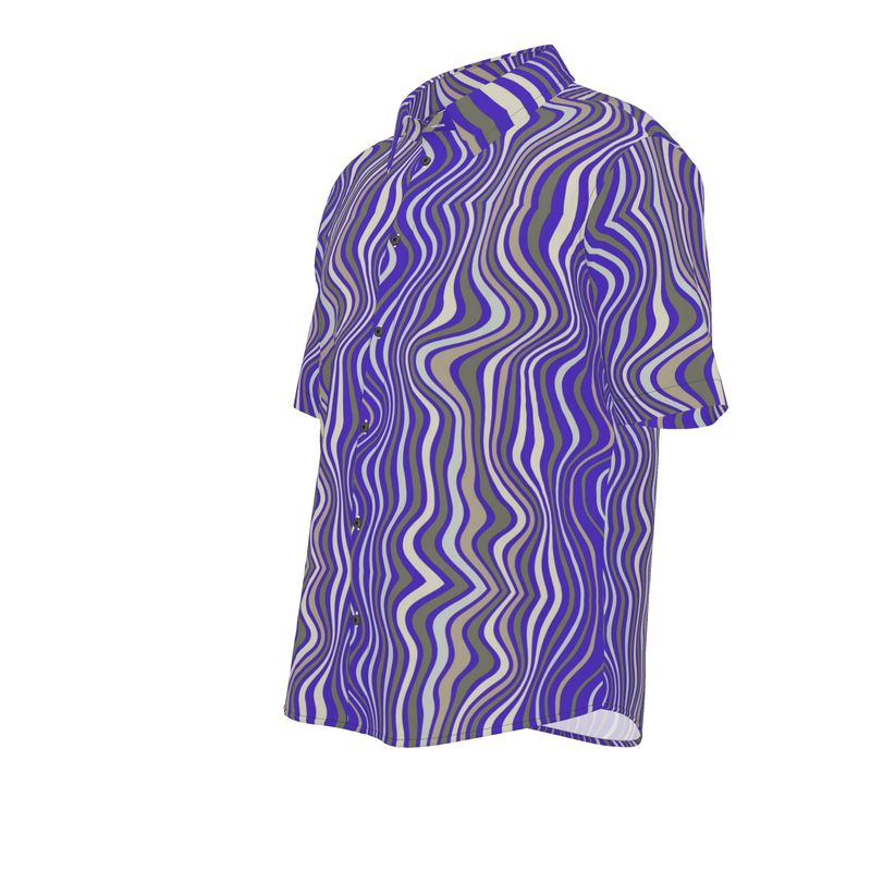 Men’s Purple Wave Short-Sleeve Shirt | Solenriz