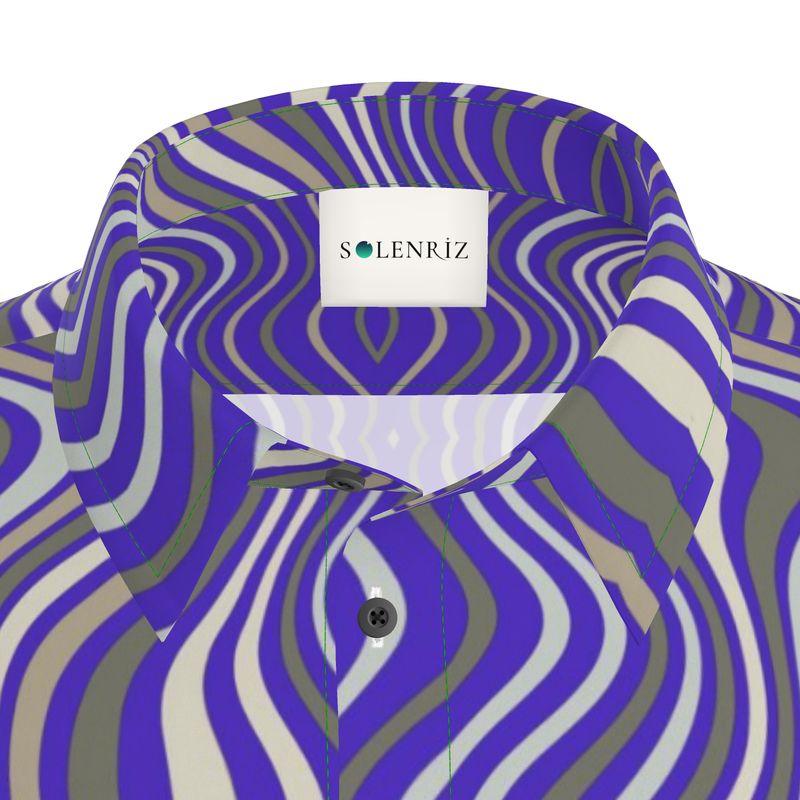 Men’s Purple Wave Short-Sleeve Shirt | Solenriz