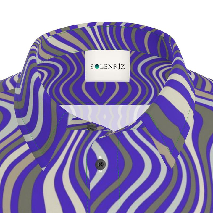 Men’s Purple Wave Short-Sleeve Shirt | Solenriz