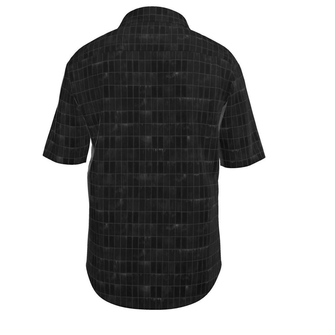 Men’s Black Grid Short-Sleeve Shirt | Solenriz - Rizzlly