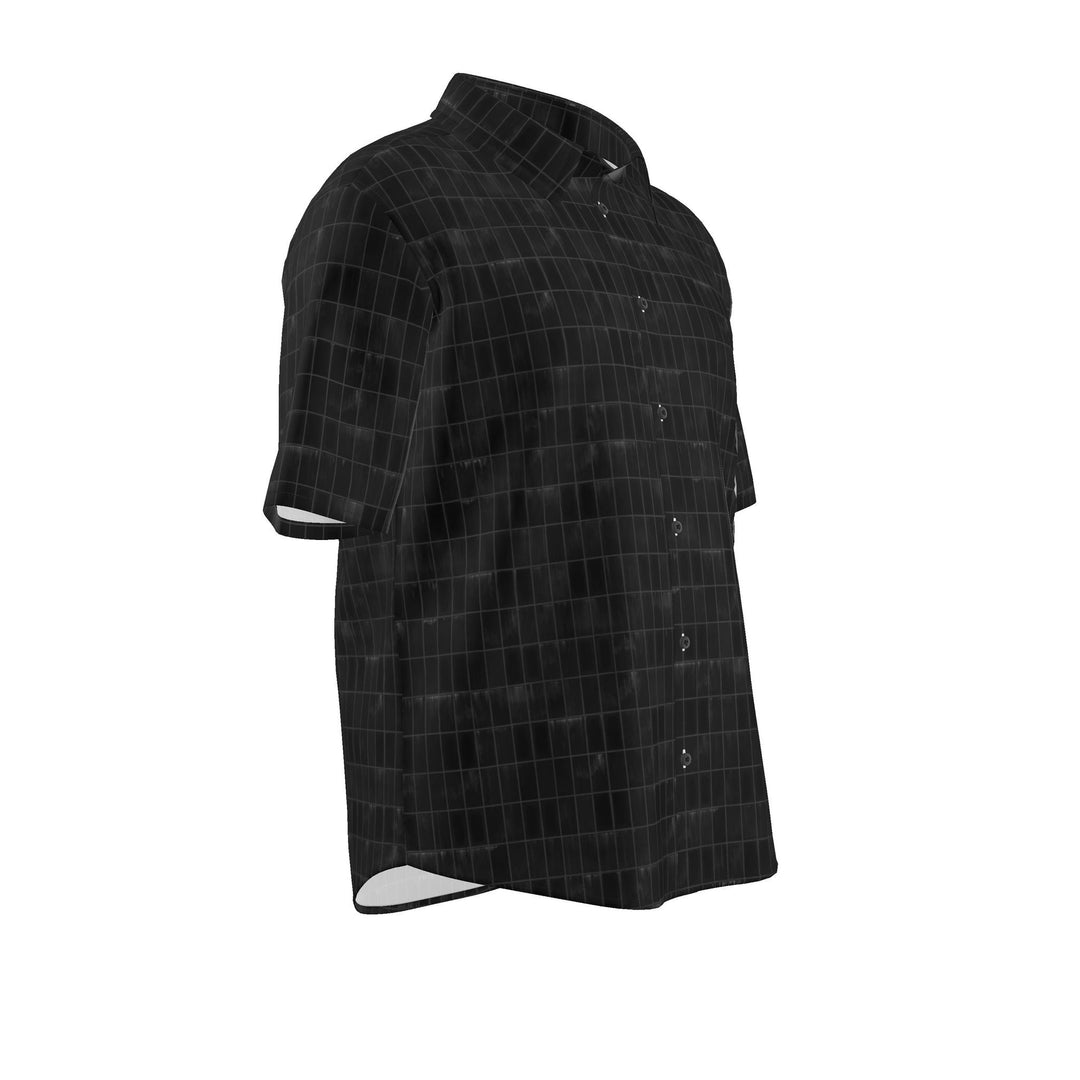 Men’s Black Grid Short-Sleeve Shirt | Solenriz - Rizzlly