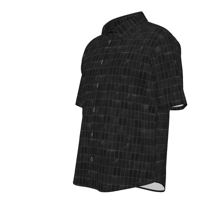 Men’s Black Grid Short-Sleeve Shirt | Solenriz - Rizzlly