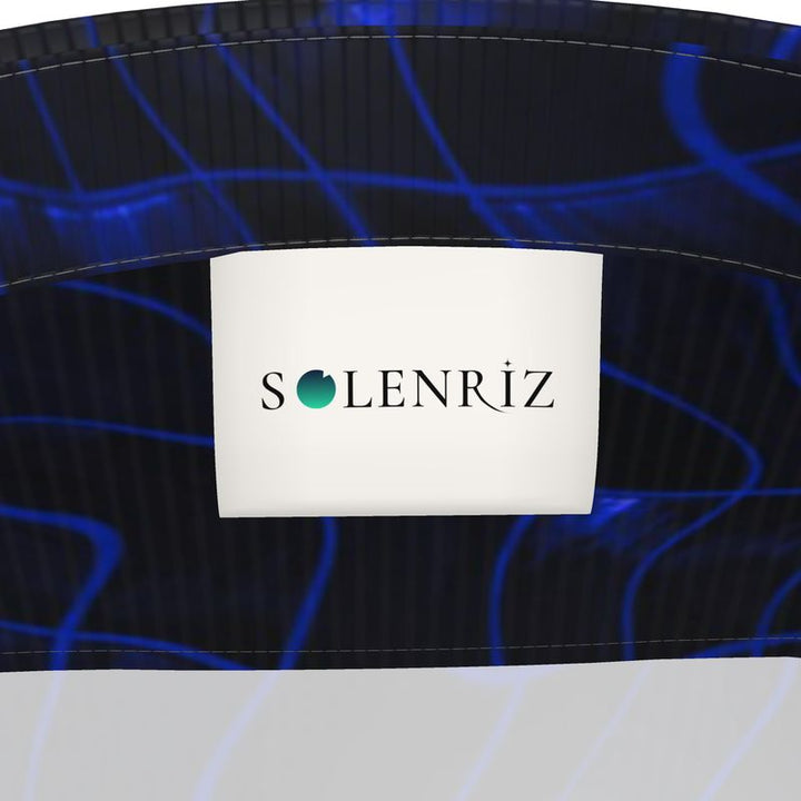 Men’s Deep Blue Abstract Wave Print Short-Sleeve Shirt | Solenriz - Rizzlly