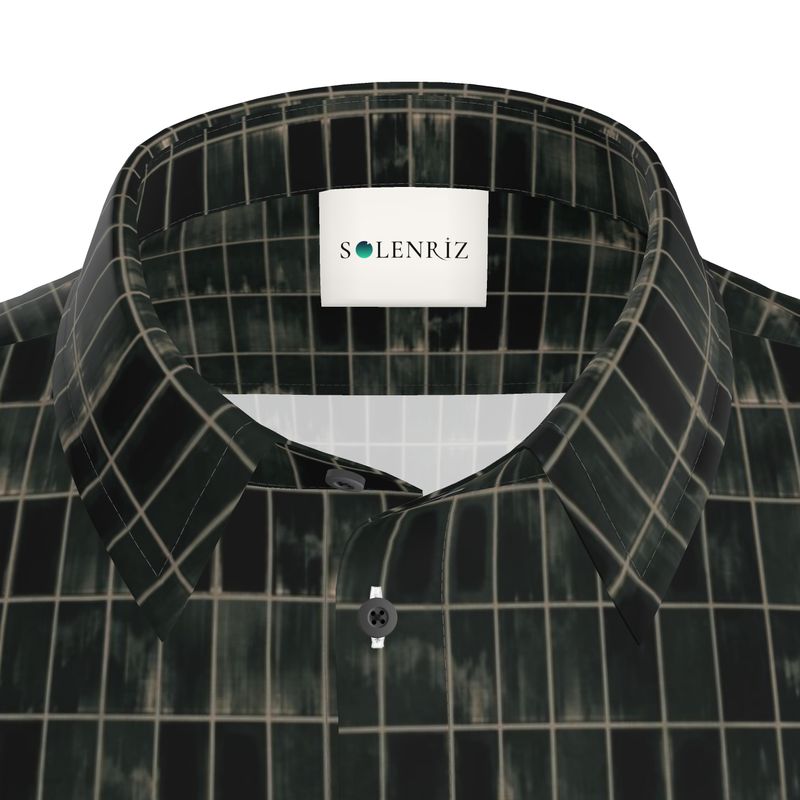Men’s Black & Moss Green Grid Short-Sleeve Shirt | Solenriz