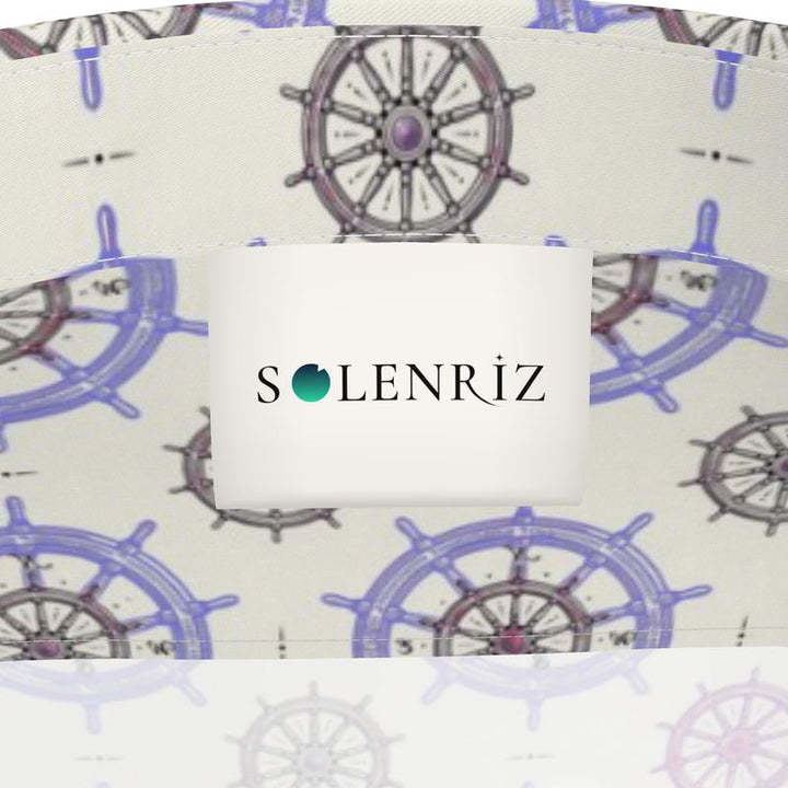 Men’s White & Violet Nautical Short-Sleeve Shirt | Solenriz