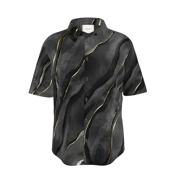 Men’s Charcoal Marble Short-Sleeve Shirt | Solenriz - Rizzlly