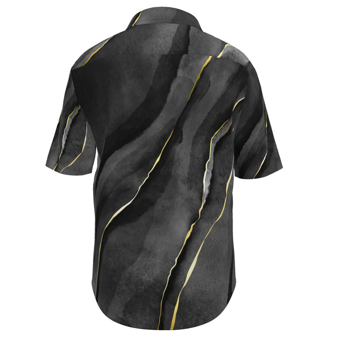 Men’s Charcoal Marble Short-Sleeve Shirt | Solenriz - Rizzlly