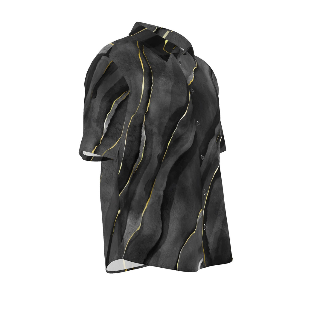 Men’s Charcoal Marble Short-Sleeve Shirt | Solenriz - Rizzlly