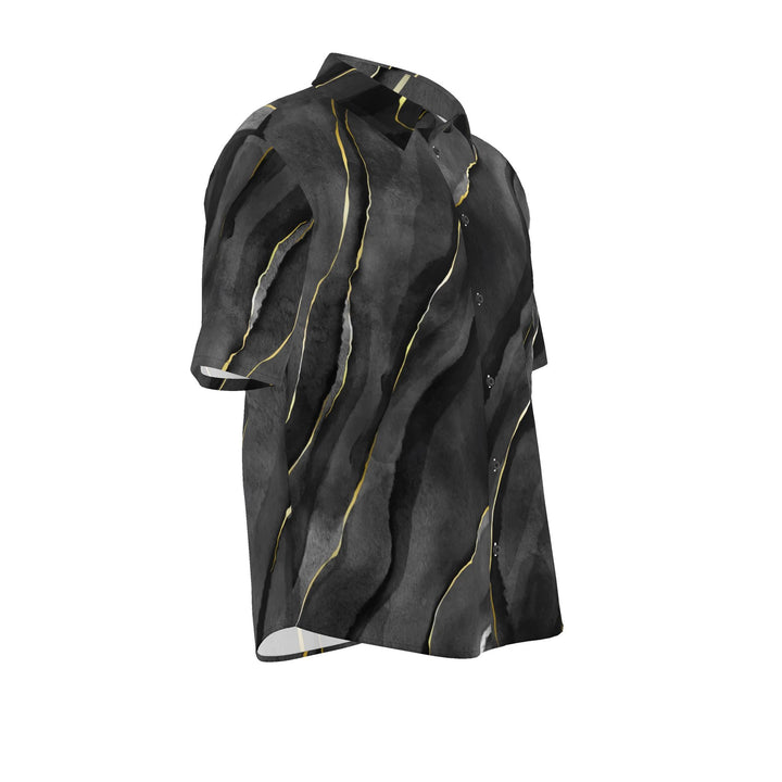 Men’s Charcoal Marble Short-Sleeve Shirt | Solenriz - Rizzlly