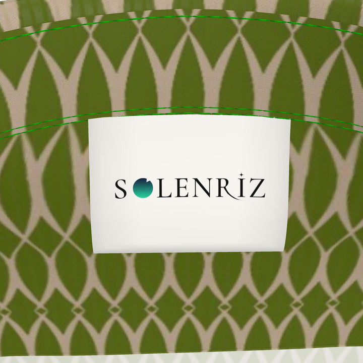 Men’s Olive Green Geometric Short-Sleeve Shirt | Solenriz - Rizzlly
